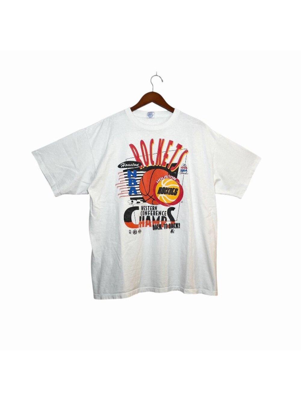 VTG Starter Houston Rockets 1995 Back To Back Western Conference Champs T-Shirt